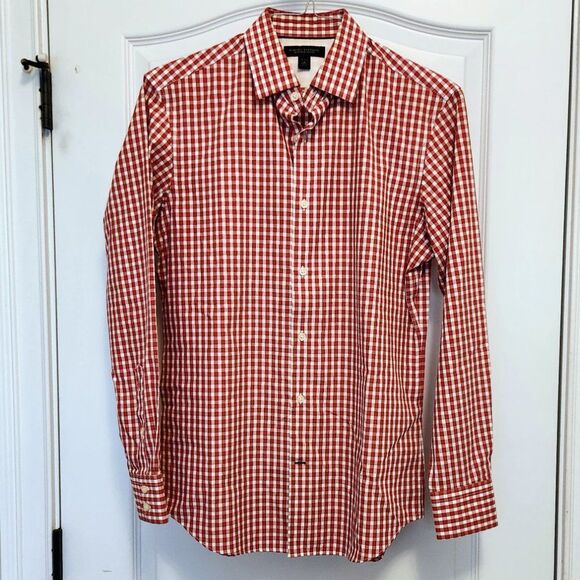Banana Republic LS Shirt Red Check Small - Picture 1 of 4